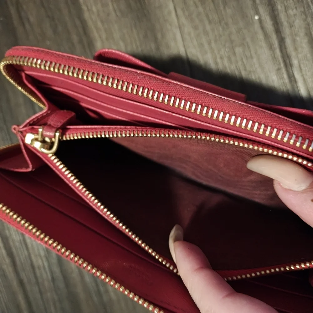 Prada Pink Saffiano Leather Long Zip Continental Wallet